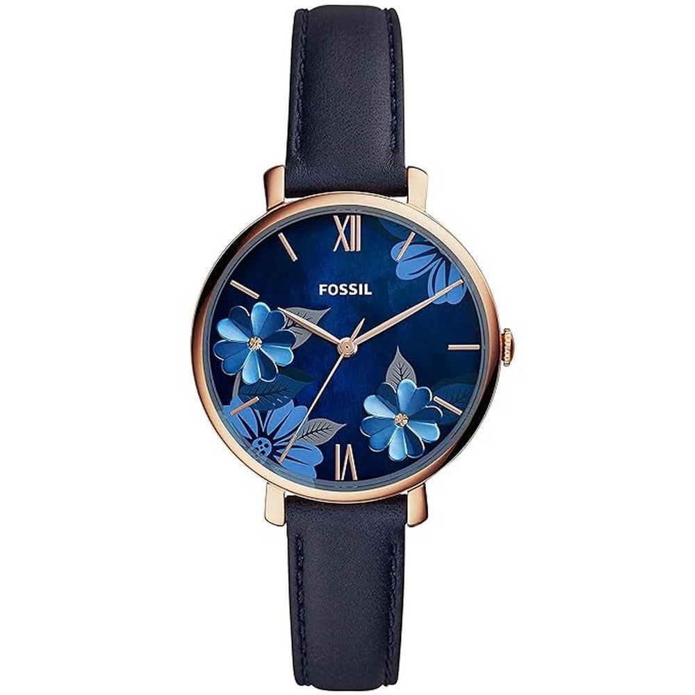 Fossil Jacqueline Three-Hand Navy Leather Women's Watch ES4673 Fossil