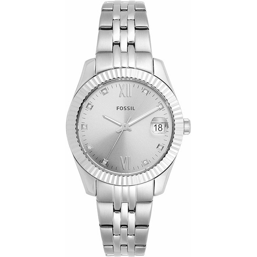 Fossil ES4897  Women's Scarlette Mini Quartz Stainless Steel Three-Hand Watch, Color: Silver (Model: ES4897)