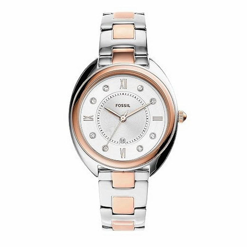 Fossil   ES5072  Women Analog Gabby Two Tone White dial Stainless Steel Watch ES5072 Fossil