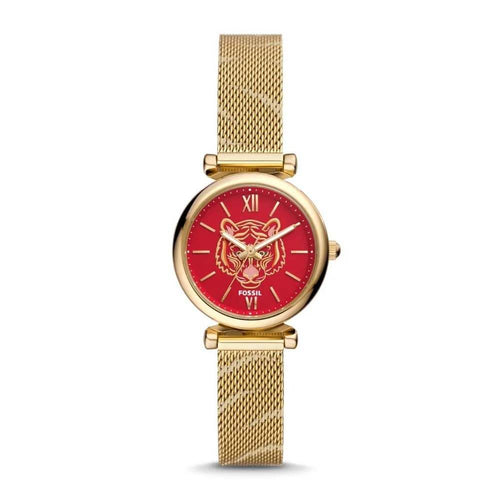 FOSSIL ES5155 Carlie Three-Hand Gold-Tone Stainless Steel Watch