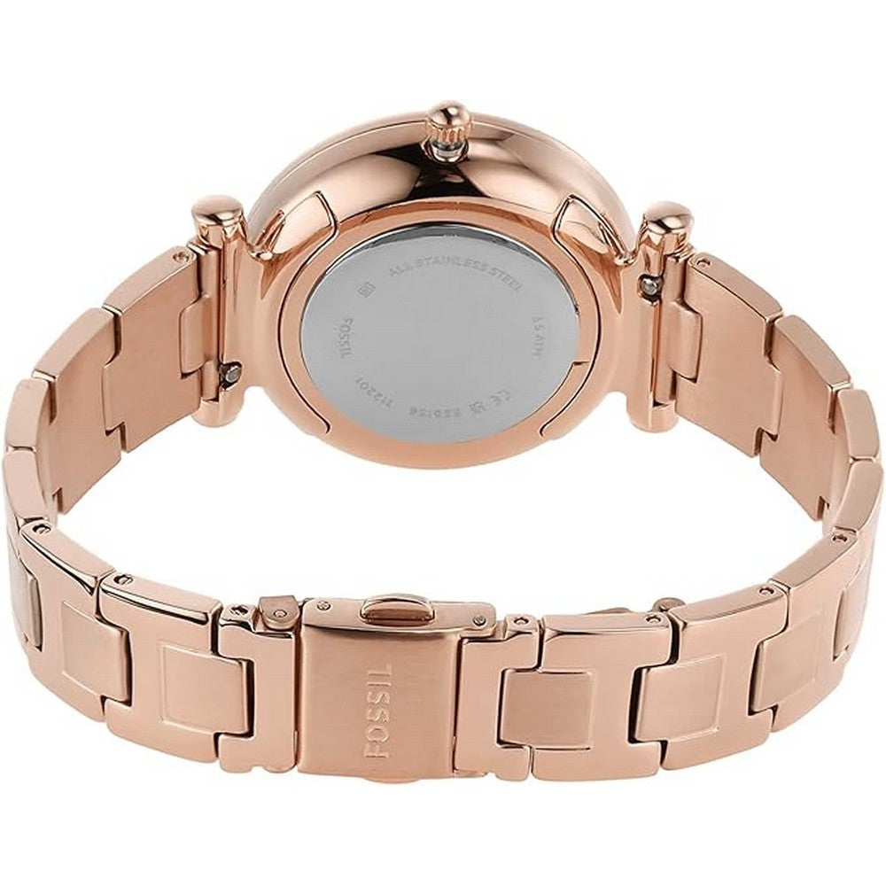 Fossil ES5158 Carlie Women's Watch with Stainless Steel Bracelet or Genuine Leather Band