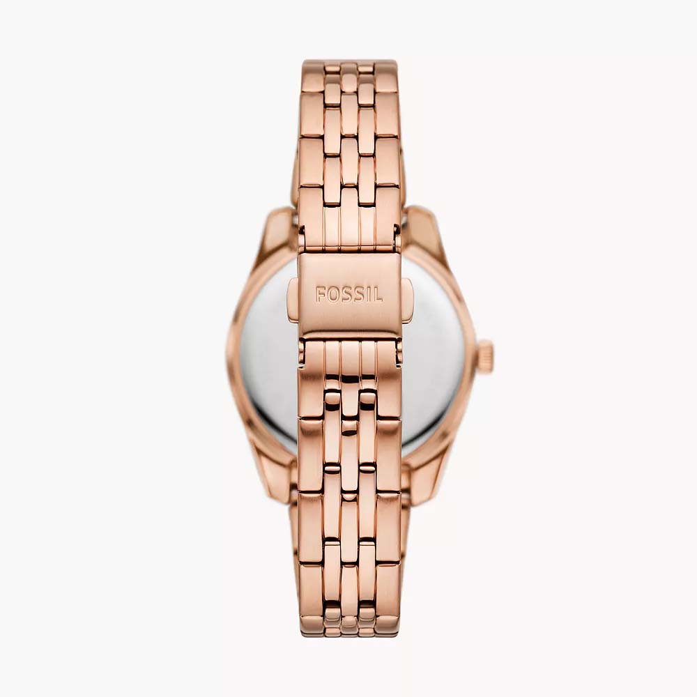 Fossil ES5324 Scarlette Three-Hand Date Rose Gold-Tone Stainless Steel Watch