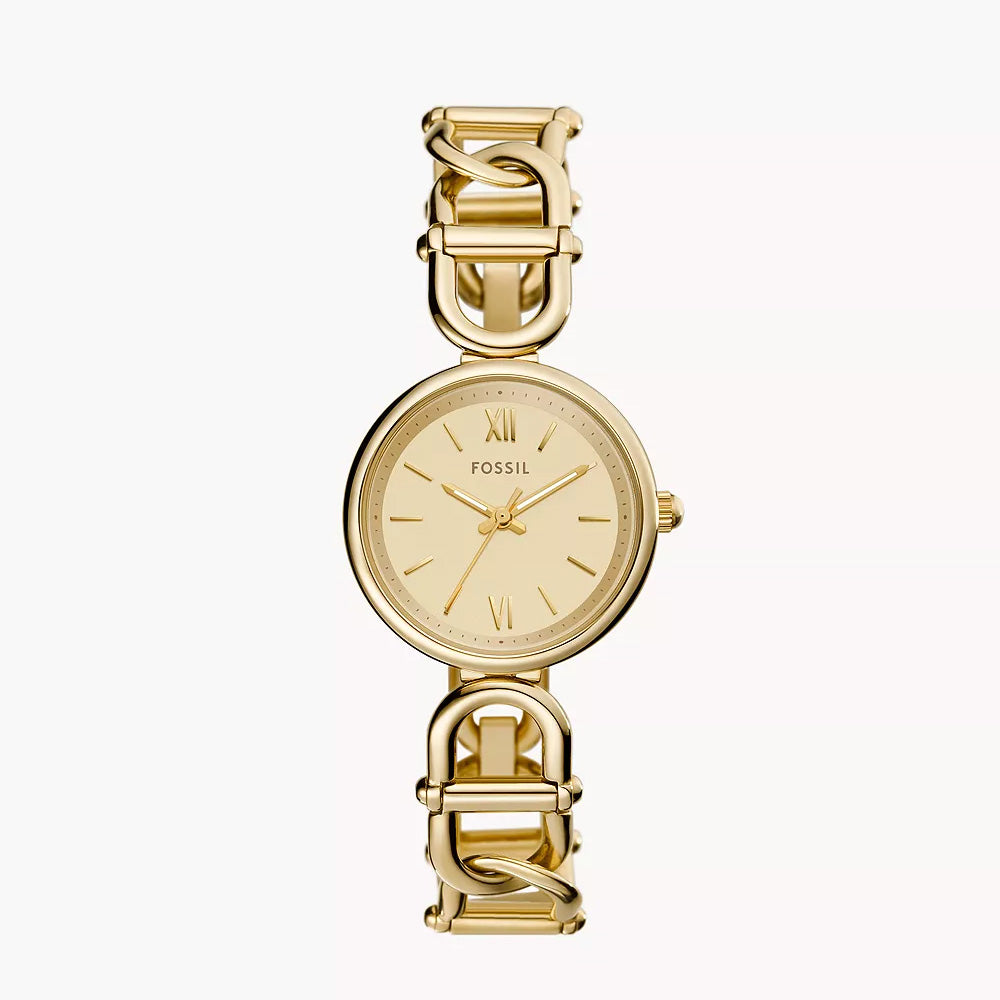 FOSSIL ES5375 Carlie Three-Hand Gold-Tone Stainless Steel Watch
