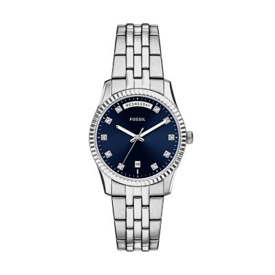 Fossil ES5457 Analogue Quartz Bracelet Silver Stainless Steel Women's Watch