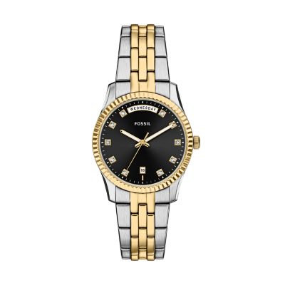 Fossil ES5458 Analogue Quartz Bracelet Two-Tone Stainless Steel Women's Watch