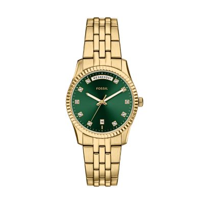 Fossil ES5460 Analogue Quartz Bracelet Gold Stainless Steel Women's Watch