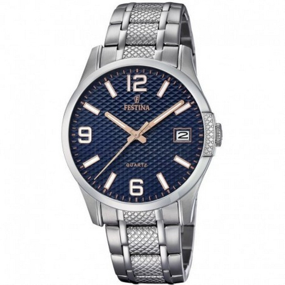 FESTINA F16981/4 Analogue Quartz Blue Dial Stainless Steel Strap Men's Watch Festina