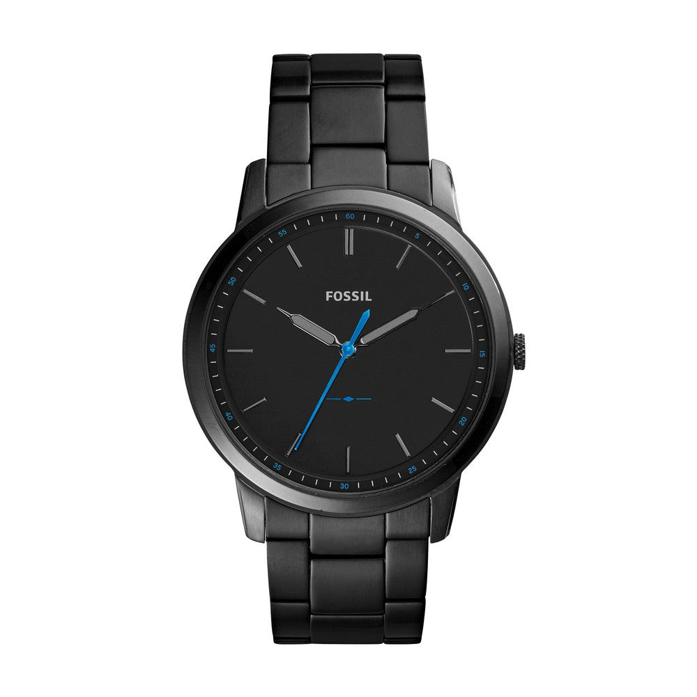 Fossil FS5308 Minimalist Slim Three-Hand Black Stainless Steel Watch