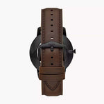 Fossil FS5551 Minimalist Three-Hand Brown Leather Watch