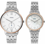 Fossil FS5562SET  His and Hers Watch Gift Set, Men's and Women's Stainless Steel Watch Set Fossil