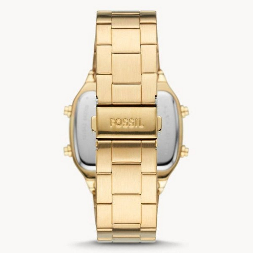 Fossil Retro Digital Gold Tone Stainless Steel Watch FS5843