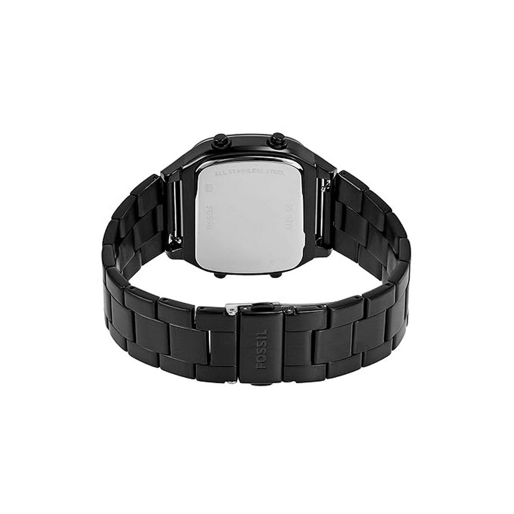 Fossil Retro Digital Black Stainless Steel Watch FS5845