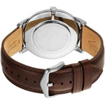 Fossil  FS5966SET Men's Minimalist Quartz Stainless Steel and Leather Three Hand Watch and Bracelet Gift Set Color  Silver Brown Blue Model FS5966SET Fossil