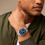 Fossil FS6029 Blue Dive Three-Hand Date Stainless Steel Watch