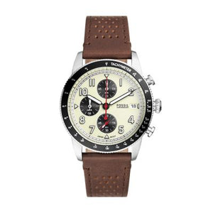 Fossil FS6042 Chronograph Quartz Strap Brown Leather Men's Watch
