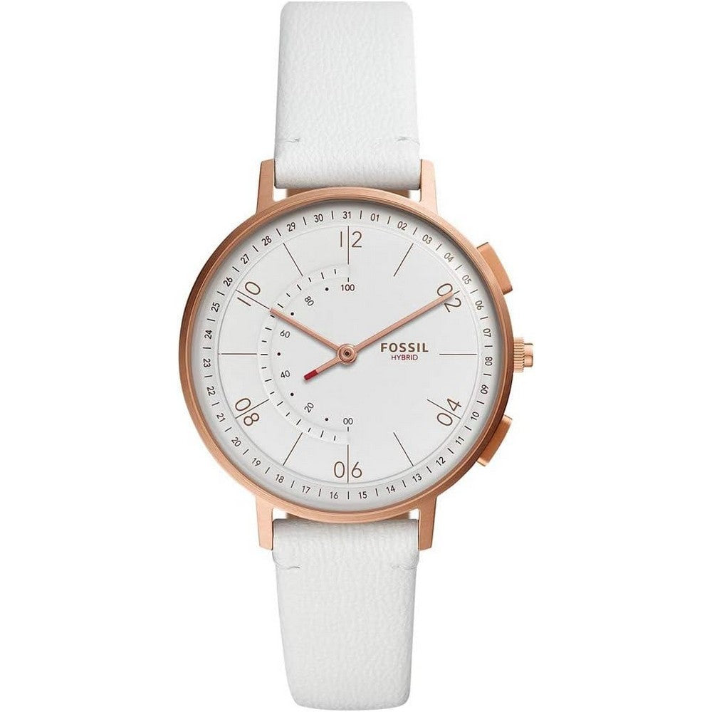 FOSSIL HYBRID FTW5048 Smartwatch Harper with White Leather Strap Women's Watch