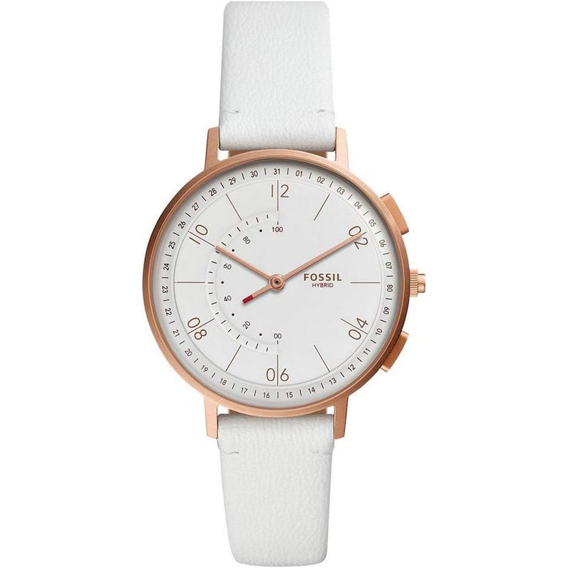 FOSSIL HYBRID FTW5048 Smartwatch Harper with White Leather Strap Women's Watch