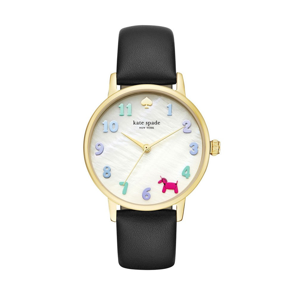 KateSpade KSW1252 Metro Black Leather Strap Women's Watch KateSpade