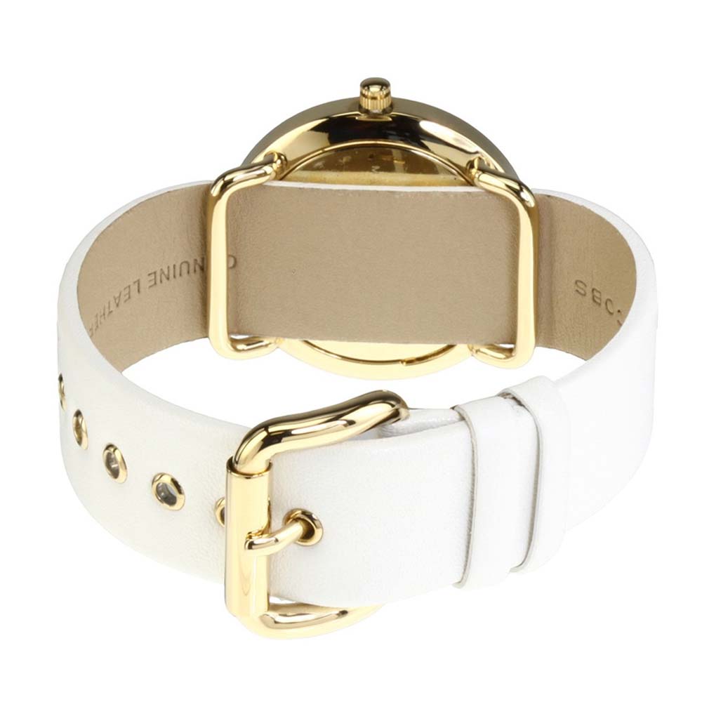 Marc Jacobs MBM1150 Amy White Dial Gold tone White Leather Women's Watch Marc Jacob