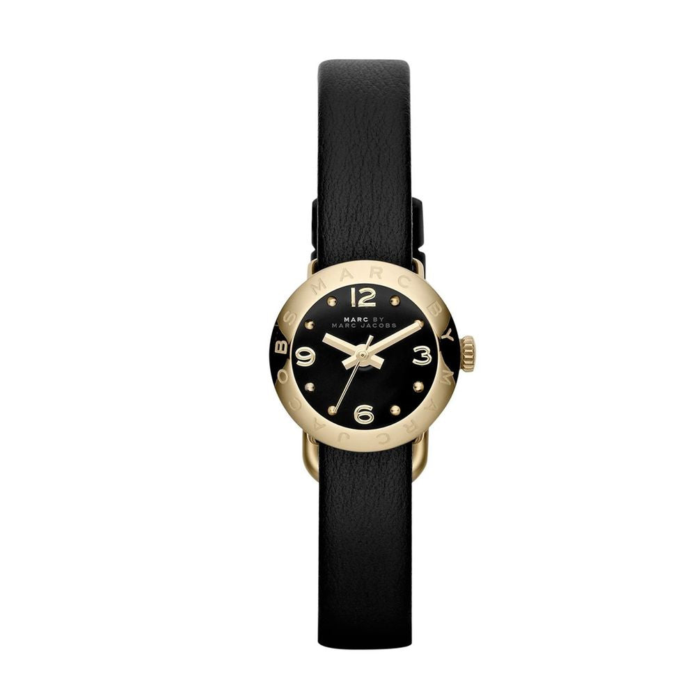 Marc Jacobs MBM1254 Amy Dinky Black Dial Black Leather Quartz Women's Watch