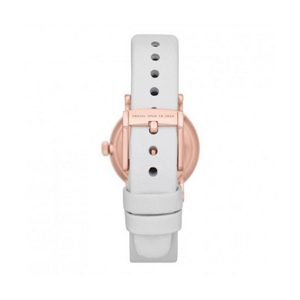 Marc Jacobs MBM1284 Baker Mini Rose Gold Tone White Leather Women's Watch