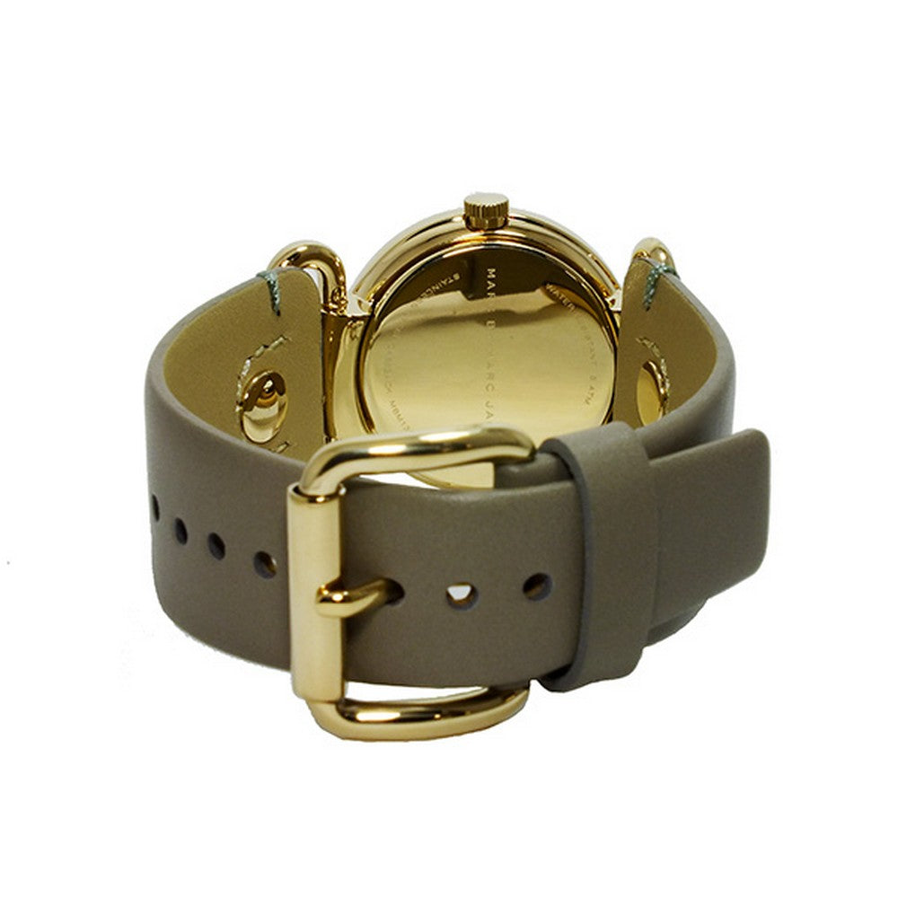 Marc Jacobs MBM1308 Molly Quartz White Dial Gray Leather Gold-tone Stainless Steel Women's Watch Marc Jacob