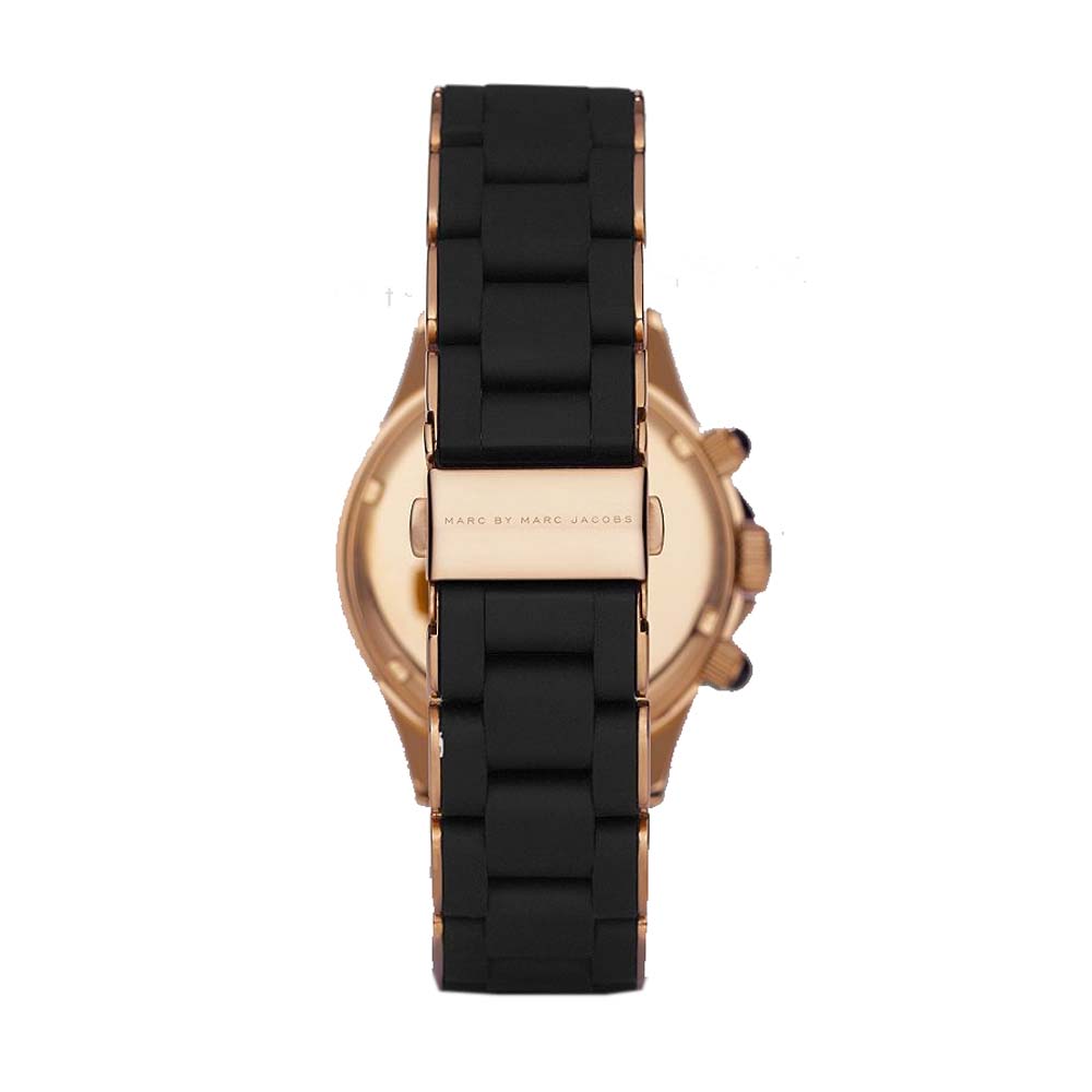 Marc Jacobs MBM2553 Pelly Chronograph Black Dial Rose Gold-tone Steel Women's Watch Marc Jacob