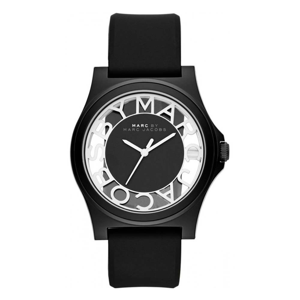 Marc Jacobs MBM4019 Analogue Quartz Henry Skeleton Black Silicone Women's Watch