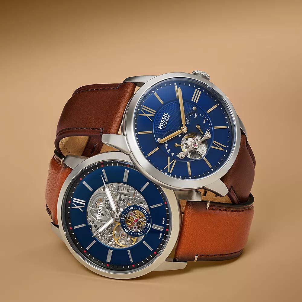 Fossil ME3154 Townsman 48mm Automatic Light Brown Leather Watch