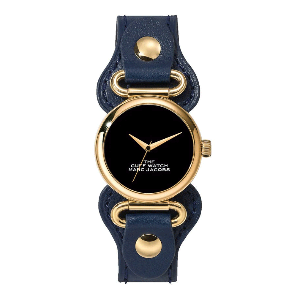 Marc Jacobs MJ0120179288 The Cuff Quartz Black Dial Blue Strap Women's Watch