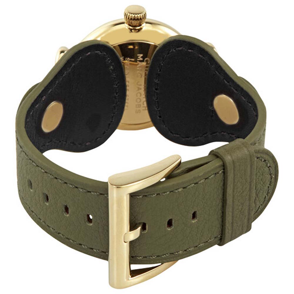 Marc Jacobs MJ0120179289 The Cuff Quartz Gold Dial Green Strap Women's Watch