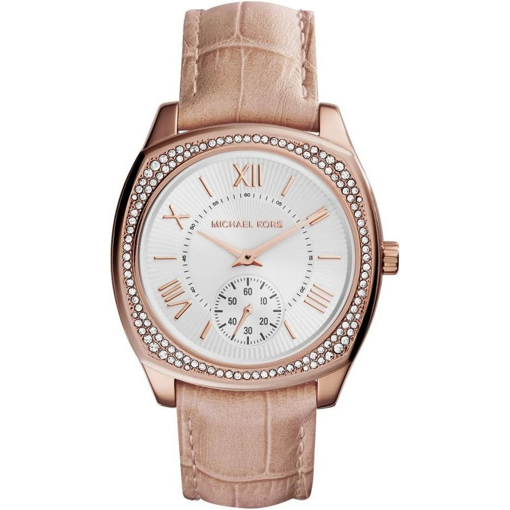 Michael Kors Bryn White Dial Nude Leather Dress Women's Watch MK2388