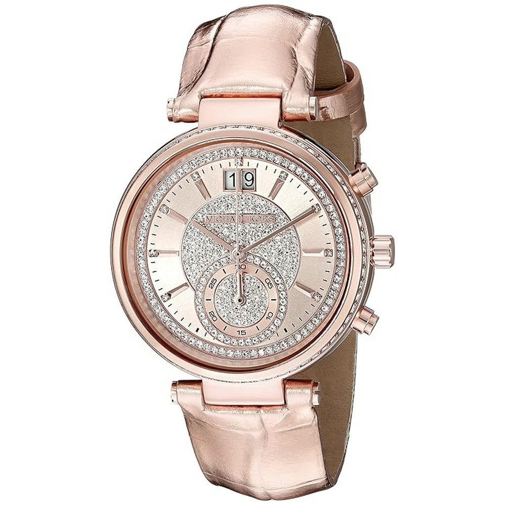 Michael Kors Sawyer Gold Crystal Pave Dial Women's Watch MK2445 Michaelkors