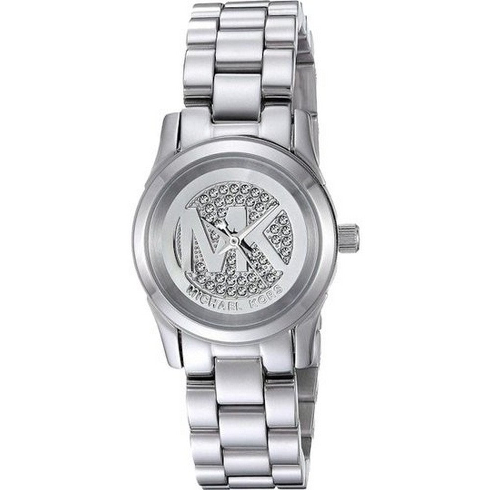 Michael Kors Petite Runway Silver Pave Dial Stainless Steel Women's Watch MK3303