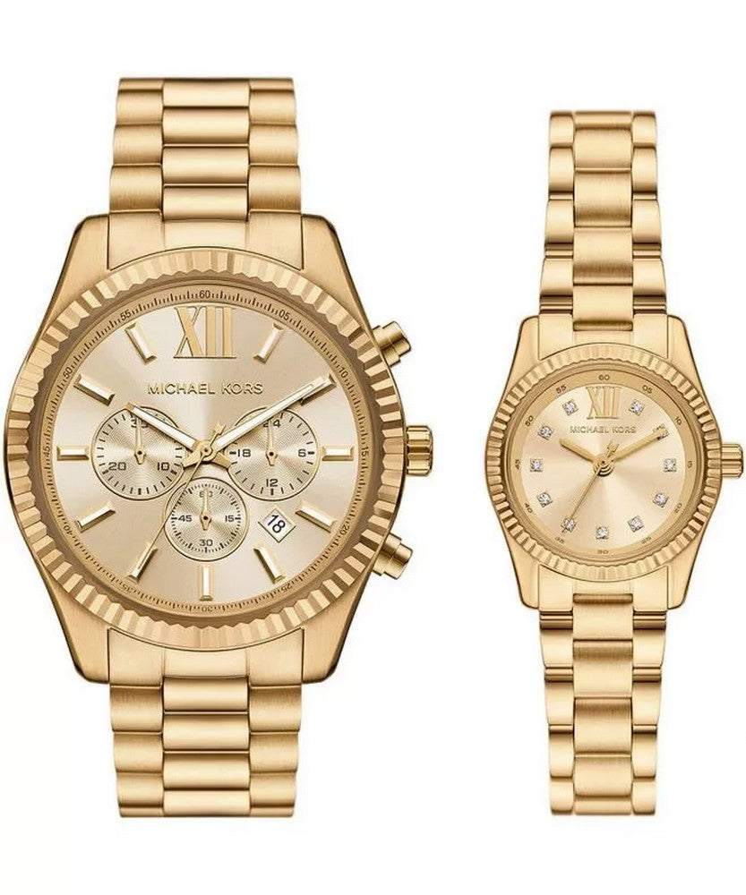 Michael Kors MK4950SET Gold Dial Couple's Watch