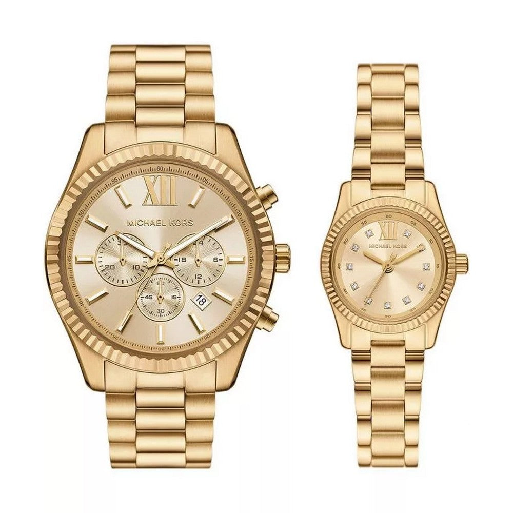 Michael Kors MK4950SET Gold Dial Couple's Watch