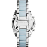 Michael Kors MK6137 Blair Chronograph Silver Dial Stainless Steel with Chambray Acetate Women's Watch Michaelkors
