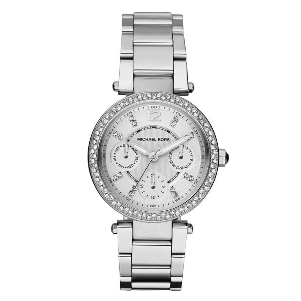 Michael Kors Sawyer Silver Crystal Pave Dial Women's Watch MK6281