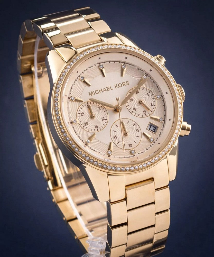 Michael Kors MK6356 Gold Dial Womens Watch