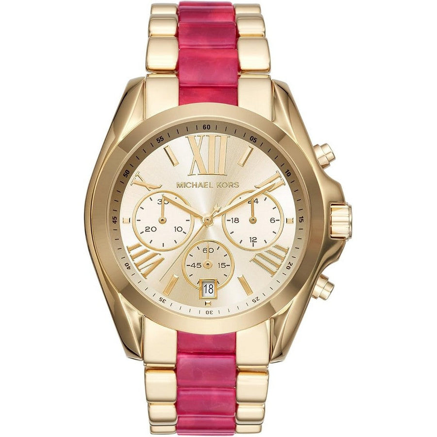 Michael Kors MK6443 Bradshaw Quartz Ruby Red & Gold Women's Watch Michaelkors