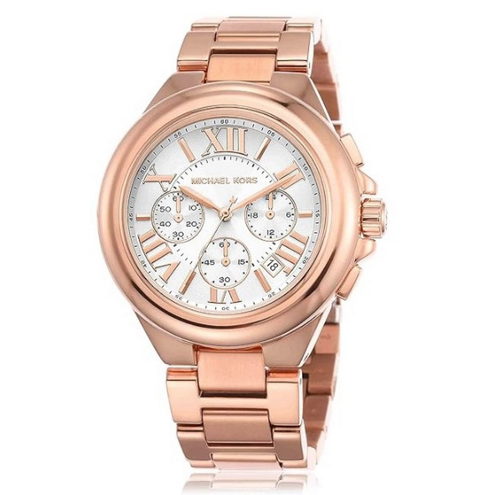 Michael Kors Leather Camille Analog White Dial Women's WatchMk7271 Band Color gold Michaelkors