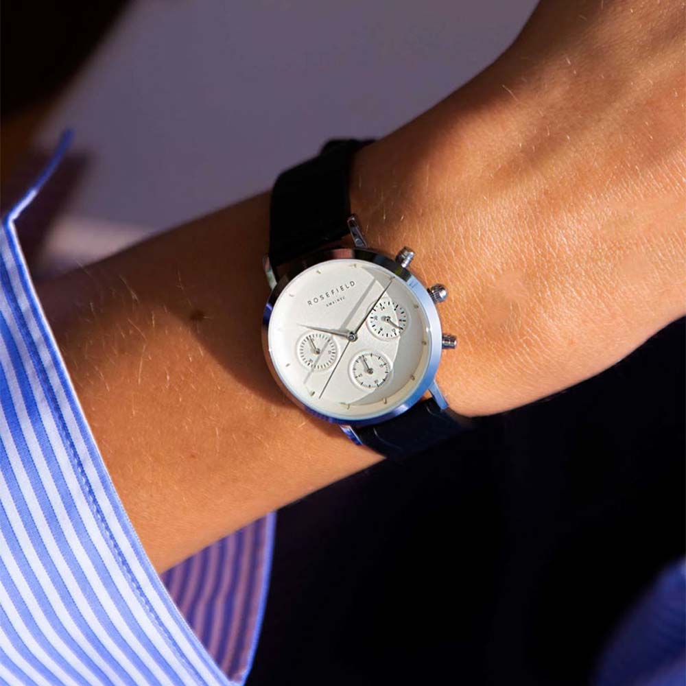 ROSEFIELD NCBS-N94 The Gabby White Sunray Croco Black Silver Women's watch Rose Field