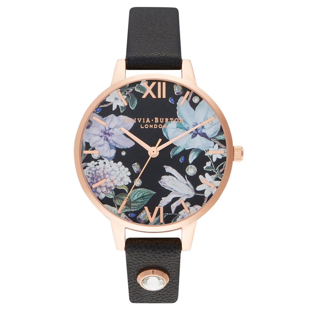 OLIVIA BURTON OB16BF23 Bejewelled Florals Quartz Black Dial Women's Watch