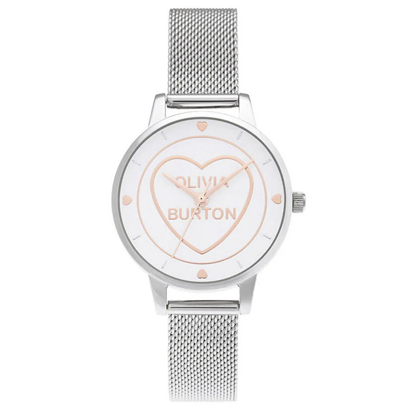 OLIVIA BURTON OB16CD02 Sweet Heart Midi Silver Women's Mesh Watch Olivia Burton