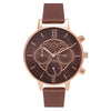 OLIVIA BURTON OB16CG84 Chrono Detail Chocolate And Rose Gold Women's Watch Olivia Burton