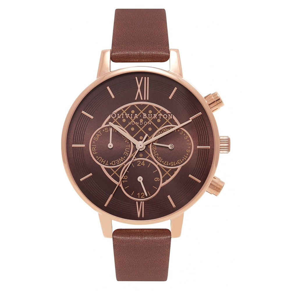 OLIVIA BURTON OB16CG84 Chrono Detail Chocolate And Rose Gold Women's Watch Olivia Burton