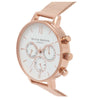 OLIVIA BURTON OB16CG86 Chrono Detail White & Rose Gold Women's Mesh Watch Olivia Burton