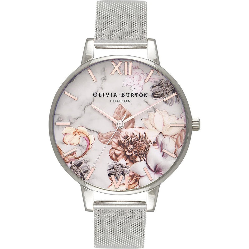 OLIVIA BURTON OB16CS10 Marble Floral White Dial Women's Watch Olivia Burton