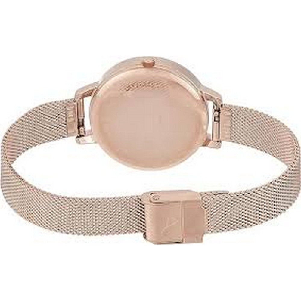 OLIVIA BURTON OB16DE10 Demi White Dial Pale Rose Gold Women's Mesh Watch Olivia Burton