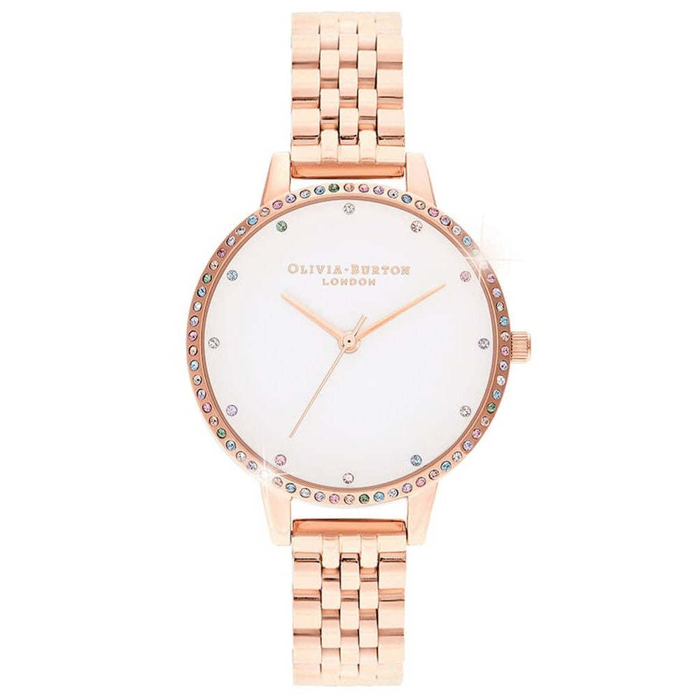 OLIVIA BURTON OB16DEW01 White Dial Demi Dial Women's Watch